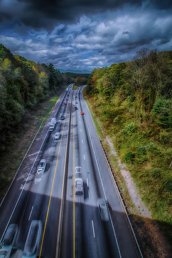 Aerial view of i-40 highway in north carolina from blue ridge pa #12 Photograph by Alex Grichenko