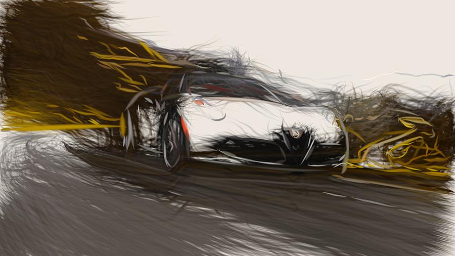 Alfa Romeo 4C Spider Drawing #13 Digital Art by CarsToon Concept