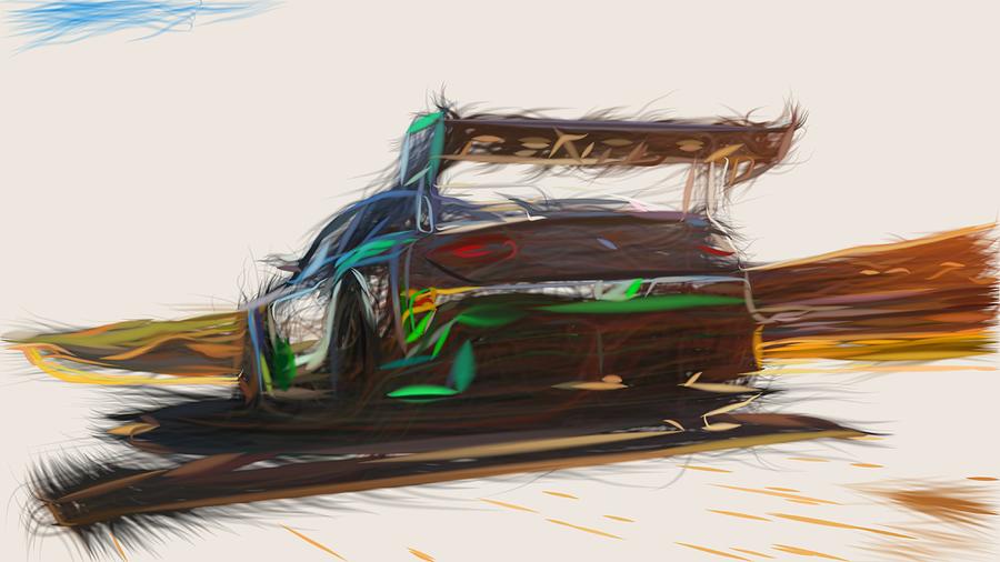 Bentley Continental GT3 Drawing #13 Digital Art by CarsToon Concept