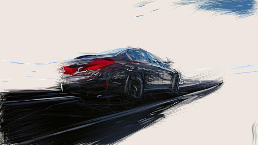 BMW M5 Drawing #13 Digital Art by CarsToon Concept