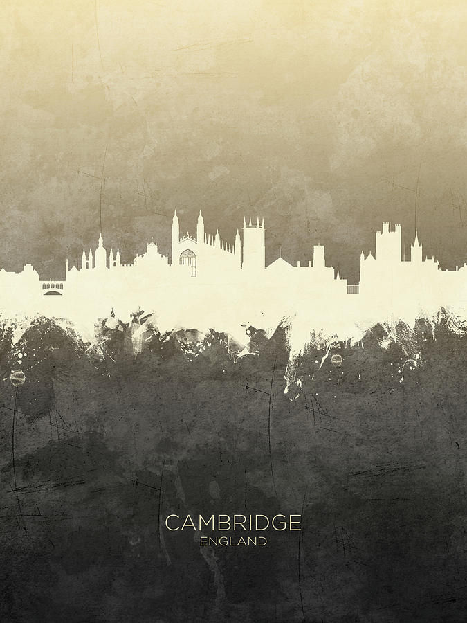 Cambridge Digital Art - Cambridge England Skyline #12 by Michael Tompsett