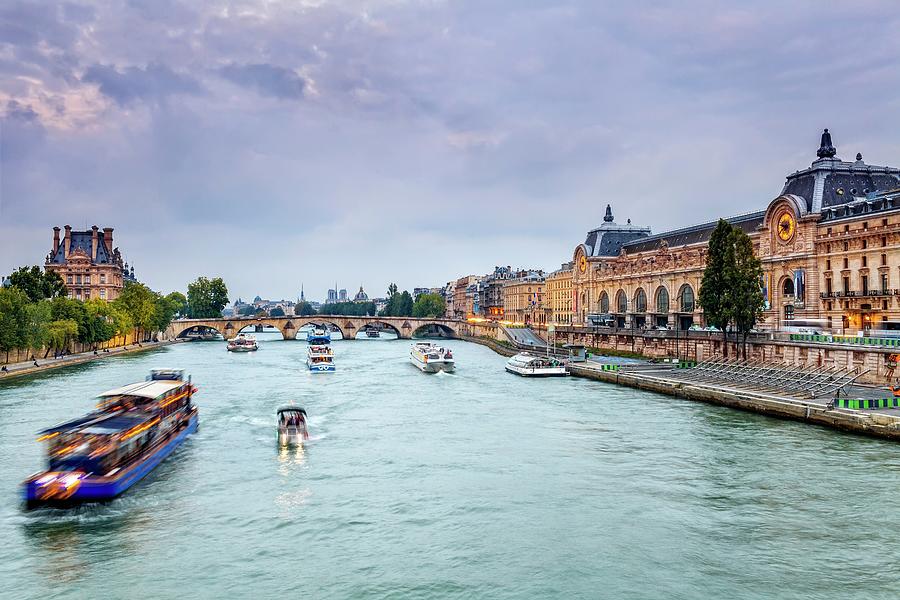 City Of Paris Along The Seine River #12 Digital Art by Antonino Bartuccio