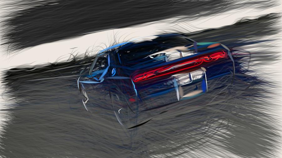 Dodge Challenger SRT8 Draw #12 Digital Art by CarsToon Concept