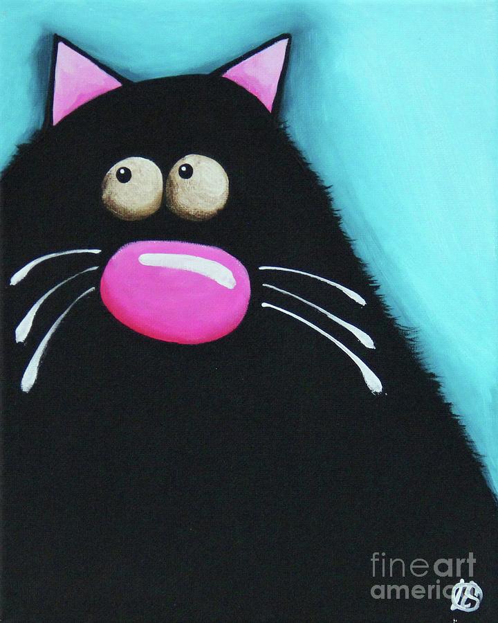 Fat Cat #11 Painting by Lucia Stewart