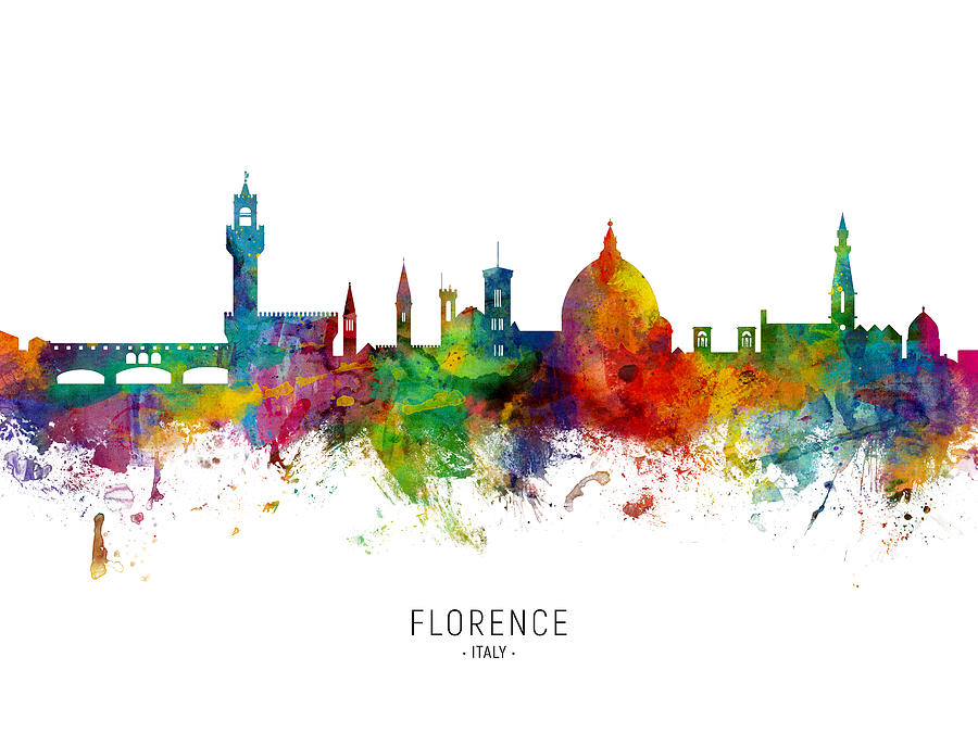 Florence Italy Skyline #12 Digital Art by Michael Tompsett