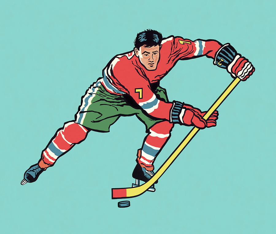 Hockey Drawing - Hockey Player #12 by CSA Images