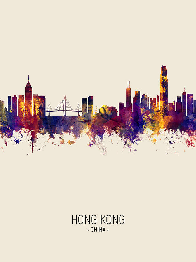 Hong Kong Skyline #12 Digital Art by Michael Tompsett