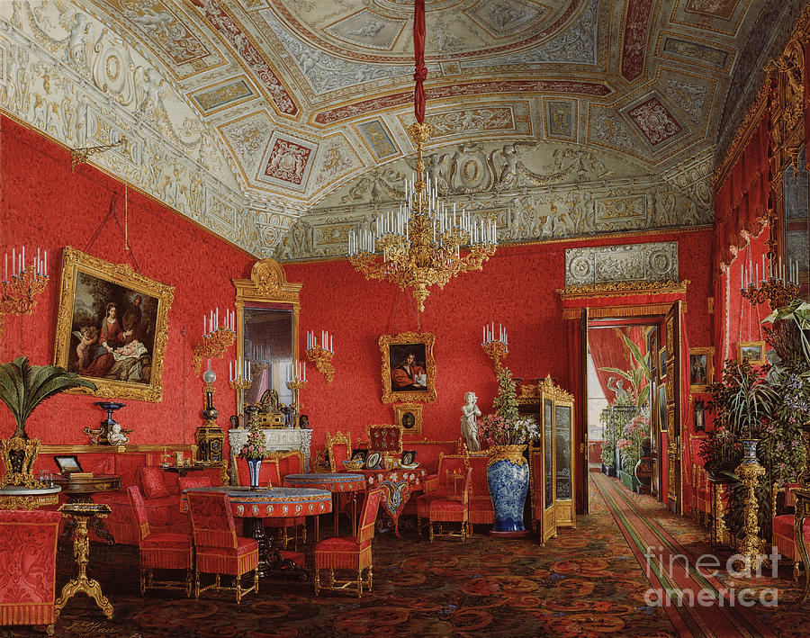 Interiors Of The Winter Palace #12 Drawing by Heritage Images
