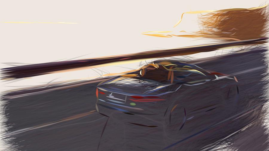 Jaguar F Type Drawing #13 Digital Art by CarsToon Concept