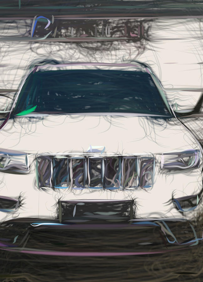 Jeep Grand Cherokee Drawing #12 Digital Art by CarsToon Concept