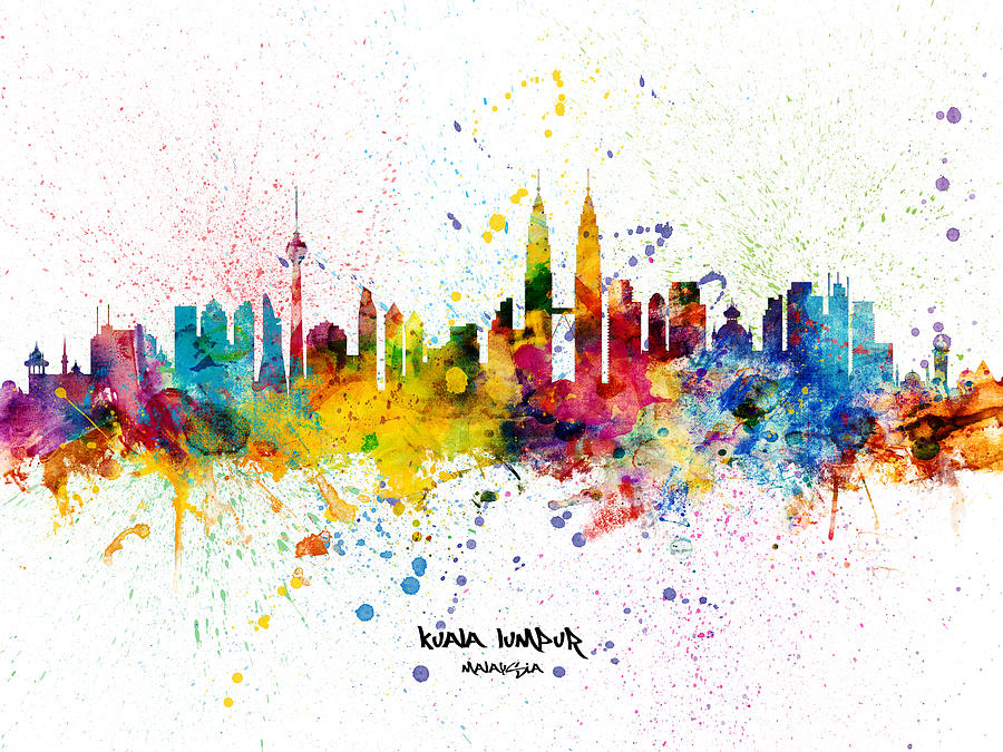 Kuala Lumpur Malaysia Skyline #12 Digital Art by Michael Tompsett