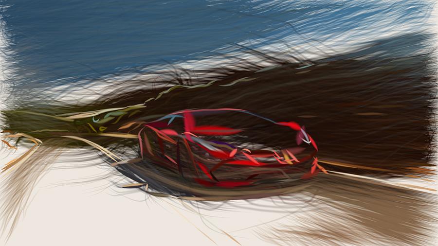 Lamborghini Aventador SVJ Drawing #13 Digital Art by CarsToon Concept