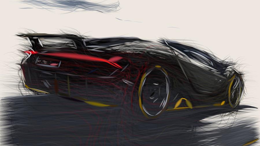 Lamborghini Centenario Drawing Digital Art by CarsToon Concept - Pixels