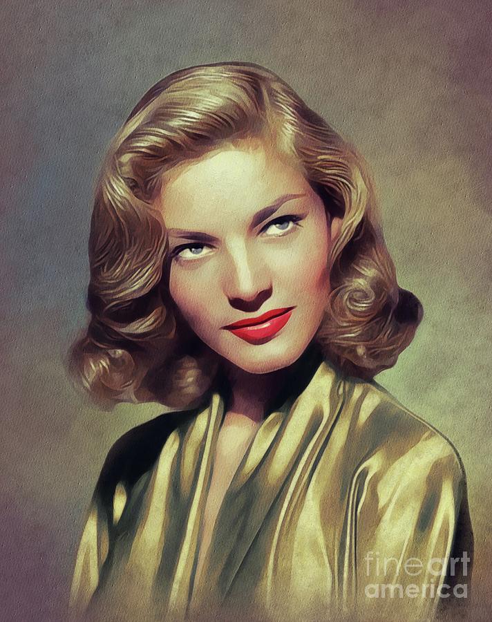 Lauren Bacall, Vintage Movie Star Painting by Esoterica Art Agency ...