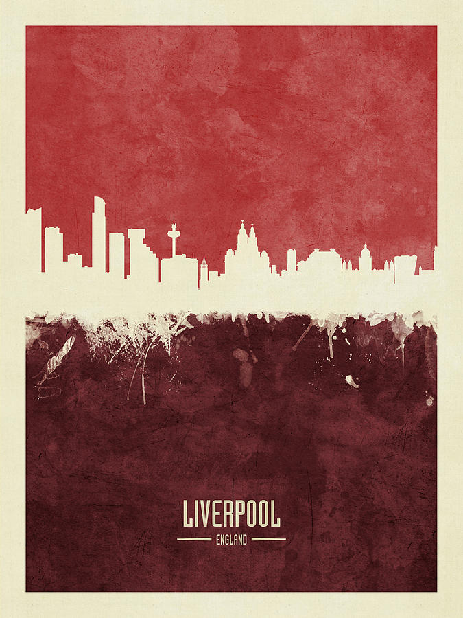 Liverpool England Skyline #12 Digital Art by Michael Tompsett