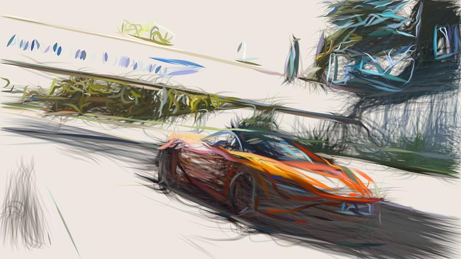 McLaren 720S Drawing #13 Digital Art by CarsToon Concept