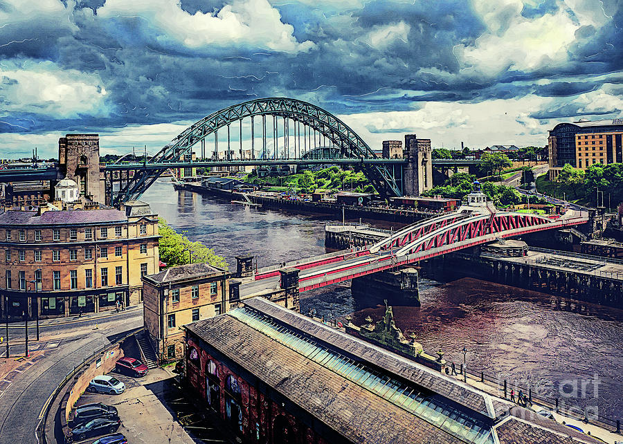 Newcastle upon Tyne city art #12 Digital Art by Justyna Jaszke JBJart