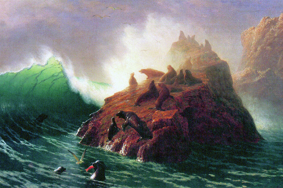 Seal Rock, California #12 Painting by Albert Bierstadt