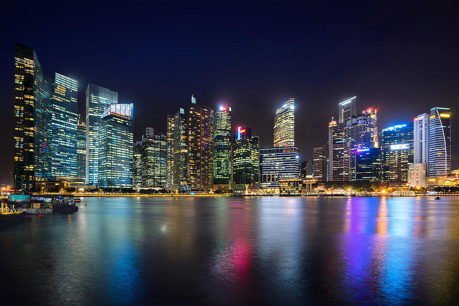 Singapore Business District Skyline Photograph By Prasit Rodphan - Fine 