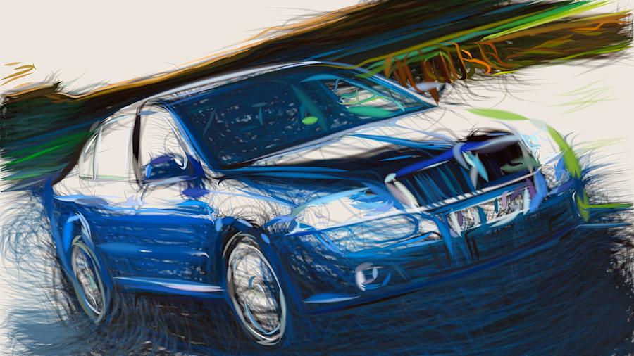 Skoda Octavia RS Draw #12 Digital Art by CarsToon Concept
