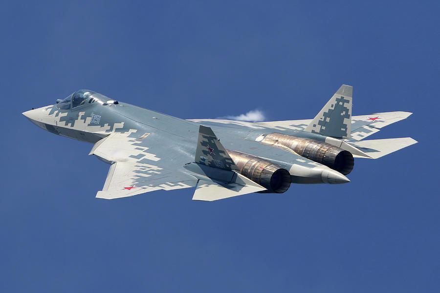 Su-57 Jet Fighter Of The Russian Air Photograph by Artyom Anikeev - Pixels