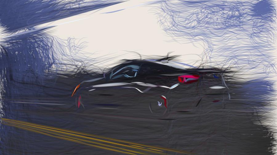 Subaru BRZ Drawing #13 Digital Art by CarsToon Concept