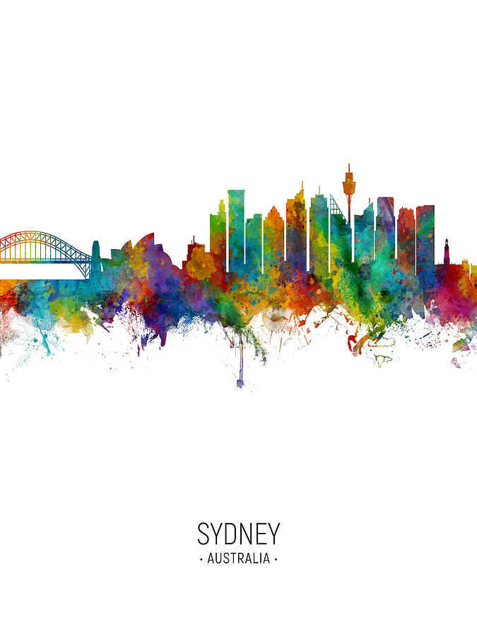 Sydney Skyline Digital Art - Sydney Australia Skyline #12 by Michael Tompsett