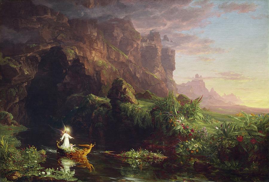 Thomas Cole Painting - The Voyage Of Life  Childhood by Thomas Cole