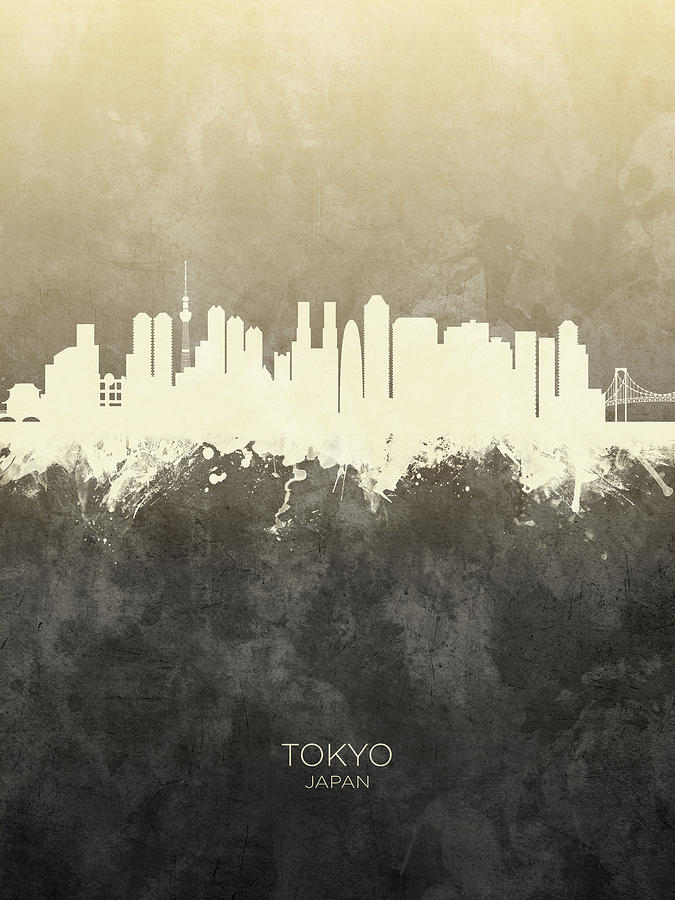 Tokyo Skyline Digital Art - Tokyo Japan Skyline #12 by Michael Tompsett