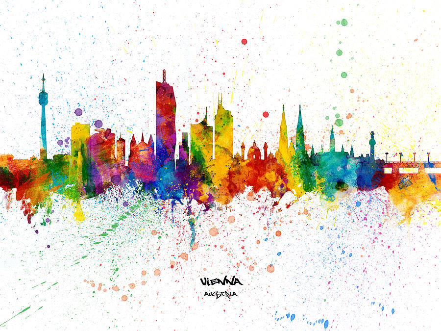 Vienna Austria Skyline Digital Art by Michael Tompsett - Fine Art America