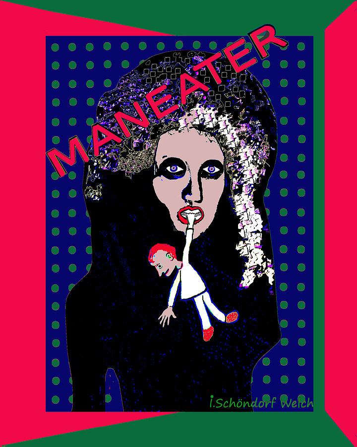 1203 Man Eater  Poster AV  Painting by Irmgard Schoendorf Welch