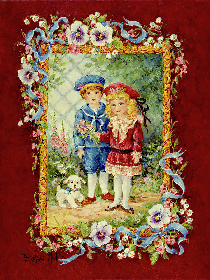 Flowers Still Life Painting - 1207 Victorian Children by Barbara Mock