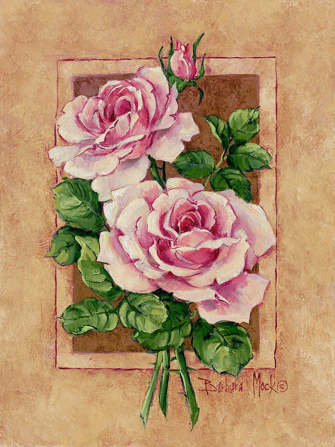 Nature Painting - 12248 Rose Fresco by Barbara Mock