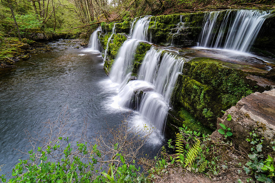 A beautiful waterfall in Brecon beacons national park in Wales. #13 Photograph by George Afostovremea