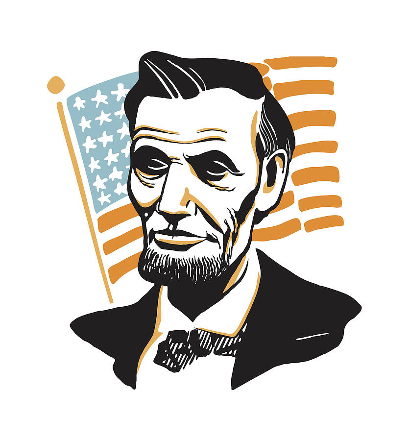 Vintage Drawing - Abraham Lincoln #13 by CSA Images