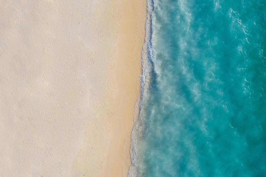 Nature Photograph - Aerial View Of Sandy Beach And Ocean #13 by Levente Bodo