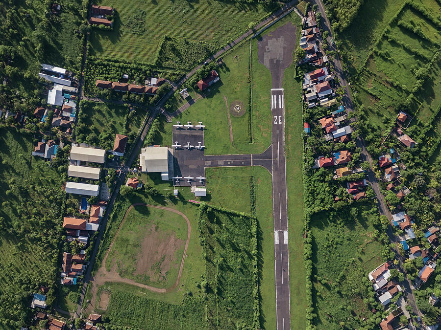 Transportation Photograph - Aerial View Of The Small Airport #13 by Cavan Images
