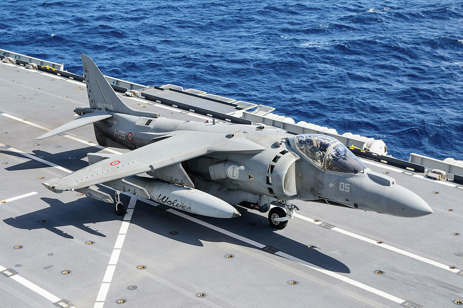 An Av-8b+ Harrier II Jet Aboard Photograph by Daniele Faccioli | Fine ...