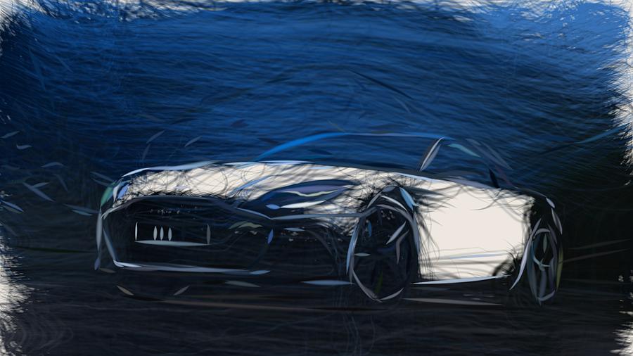 Aston Martin DBS Superleggera Drawing #14 Digital Art by CarsToon Concept