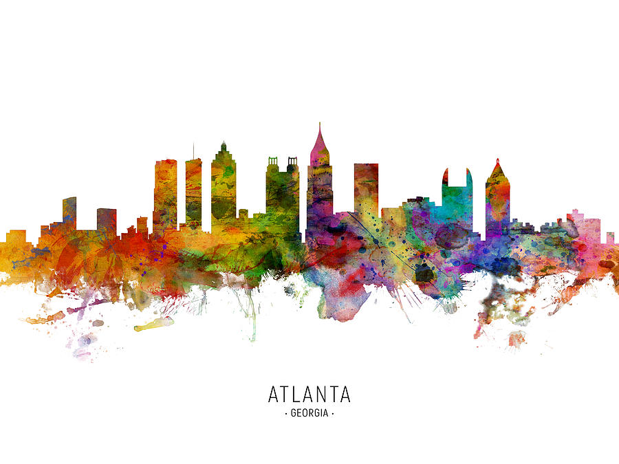 Atlanta Georgia Skyline #13 Digital Art by Michael Tompsett