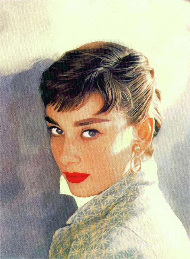 Audrey Hepburn, Vintage Movie Star Painting