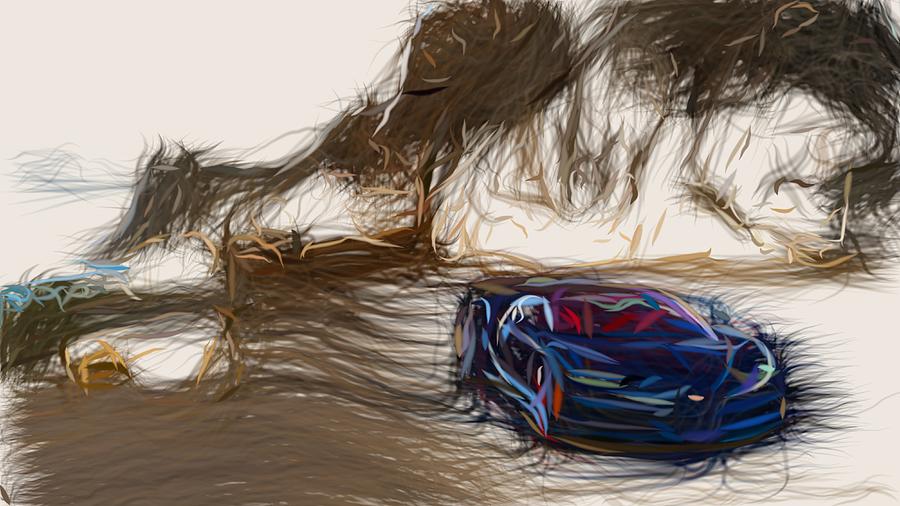 Bugatti Chiron Drawing #14 Digital Art by CarsToon Concept