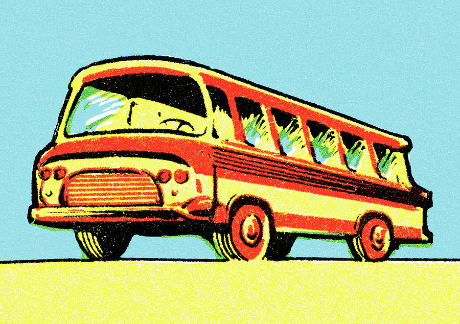 Transportation Drawing - Bus #13 by CSA Images