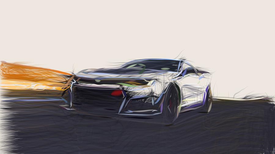 Chevrolet Camaro Drawing #14 Digital Art by CarsToon Concept