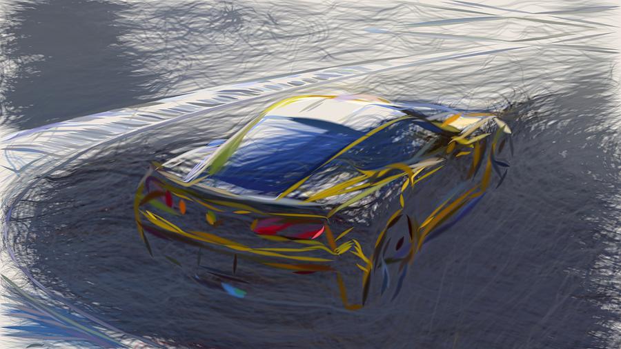 Chevrolet Corvette Z06 Drawing #14 Digital Art by CarsToon Concept