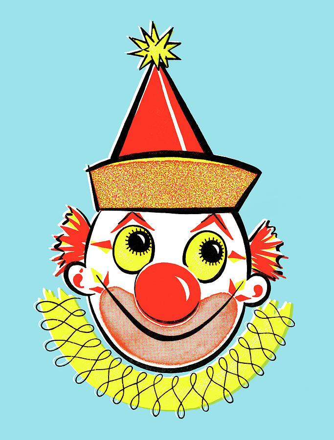 Vintage Drawing - Clown #13 by CSA Images