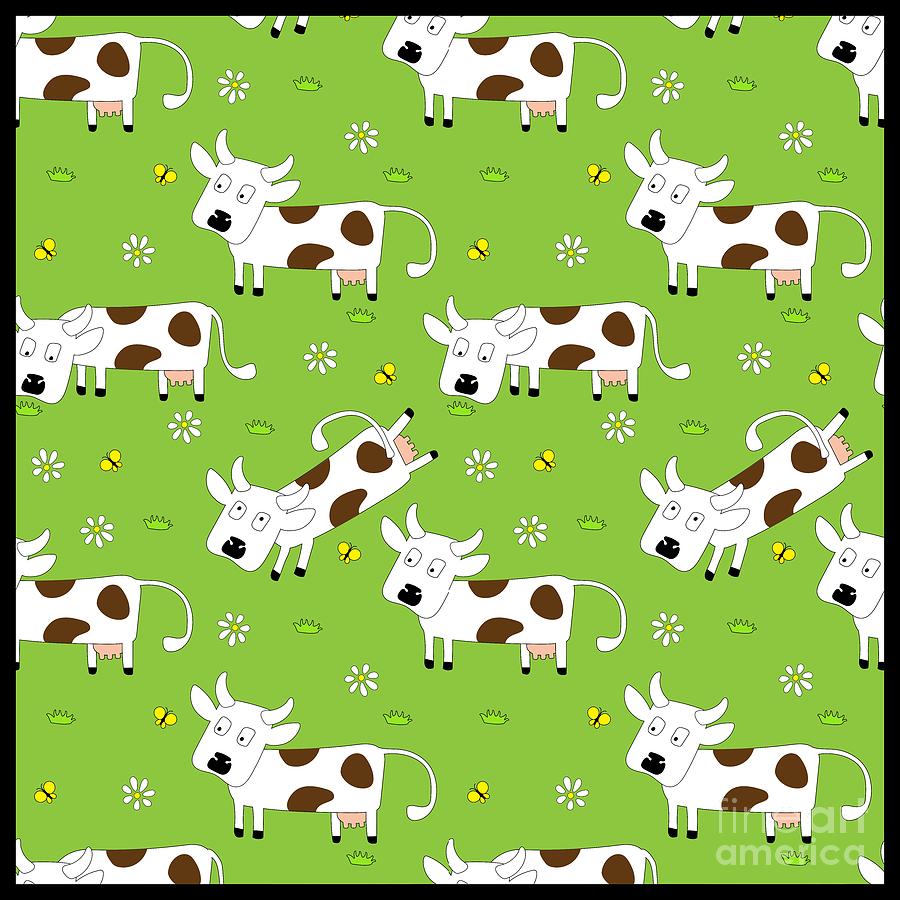 Cow Pattern Cow Spots Farm Farmer Animal Milk Digital Art by Mister Tee