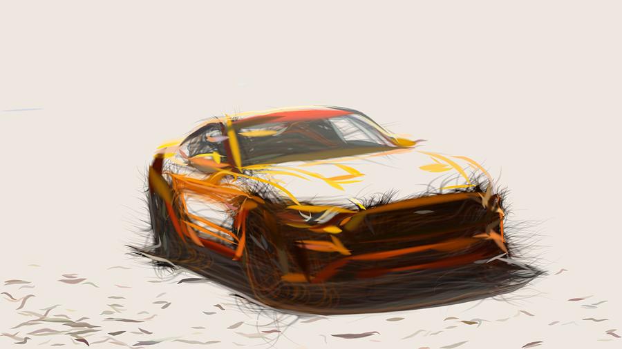 Ford Mustang GT Drawing #14 Digital Art by CarsToon Concept
