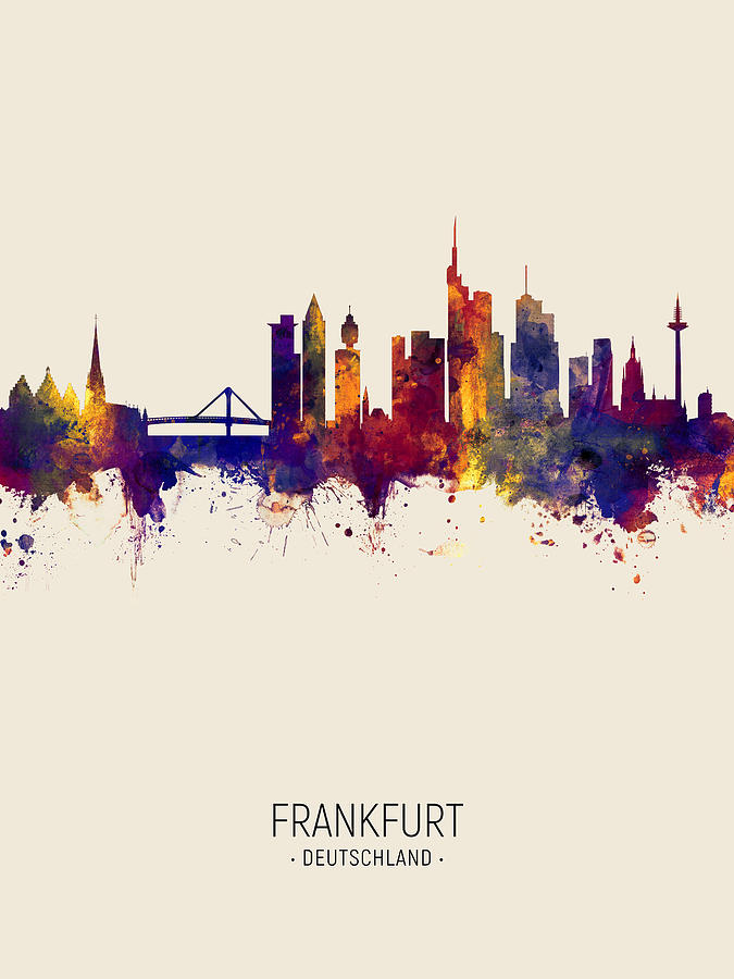 Frankfurt Germany Skyline #13 Digital Art by Michael Tompsett
