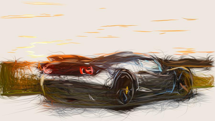 Hennessey Venom GT Draw #14 Digital Art by CarsToon Concept